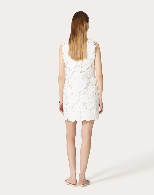 Red Valentino ABITO CORTO IN LIGHT DOUBLE SPLITTABLE GABARDINE RICAMATO Promozione temporanea
