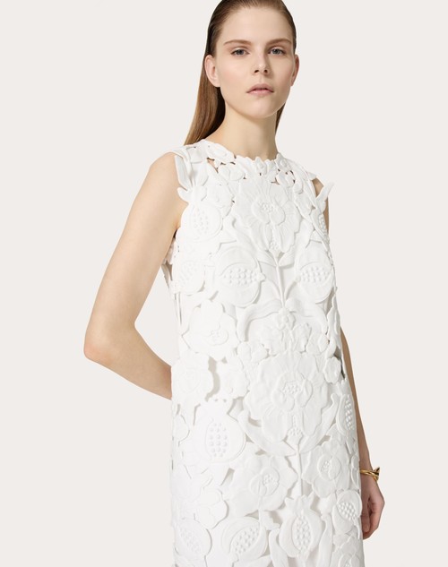 Red Valentino ABITO CORTO IN LIGHT DOUBLE SPLITTABLE GABARDINE RICAMATO Promozione temporanea