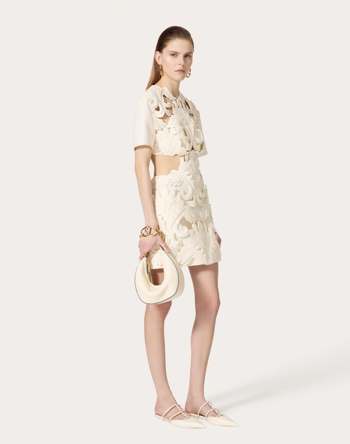 Red Valentino ABITO CORTO IN CREPE COUTURE RICAMATO Fino al 50% di sconto