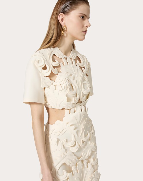Red Valentino ABITO CORTO IN CREPE COUTURE RICAMATO Fino al 50% di sconto