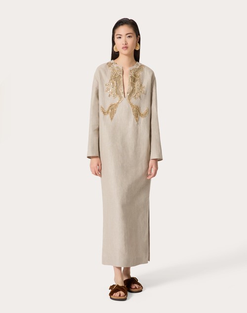 Red Valentino ABITO MIDI IN TELA LINO RICAMATO Fino al 60% di sconto
