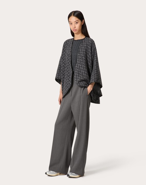 Red Valentino PONCHO DOUBLE TOILE ICONOGRAPHE IN LANA E CACHEMIRE Soddisfazione Garantita