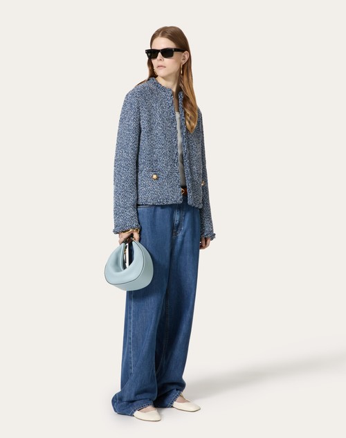 Red Valentino GIACCA IN DENIM TEXTURED TWEED Prezzo Ridotto