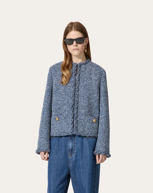 Red Valentino GIACCA IN DENIM TEXTURED TWEED Prezzo Ridotto