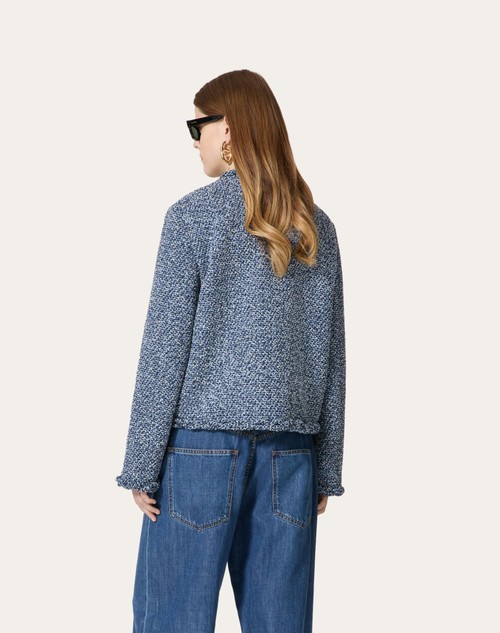 Red Valentino GIACCA IN DENIM TEXTURED TWEED Prezzo Ridotto