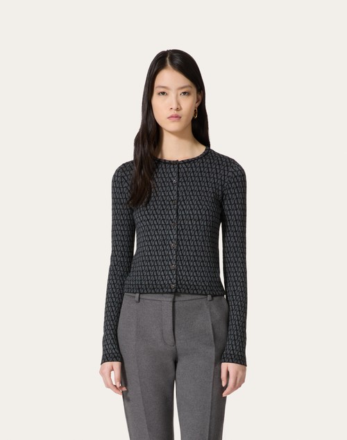 Red Valentino CARDIGAN IN LANA JACQUARD TOILE ICONOGRAPHE Negozio