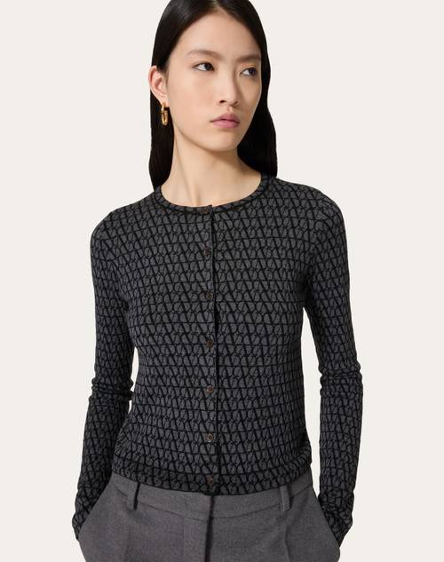 Red Valentino CARDIGAN IN LANA JACQUARD TOILE ICONOGRAPHE Negozio