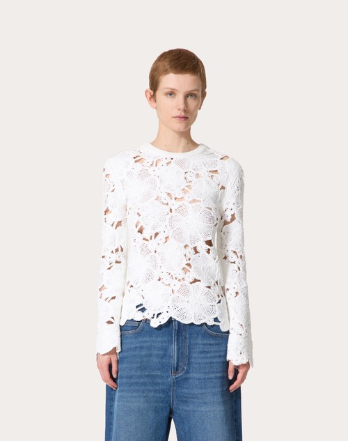 Red Valentino MAGLIA IN COTONE RICAMATA Nuova