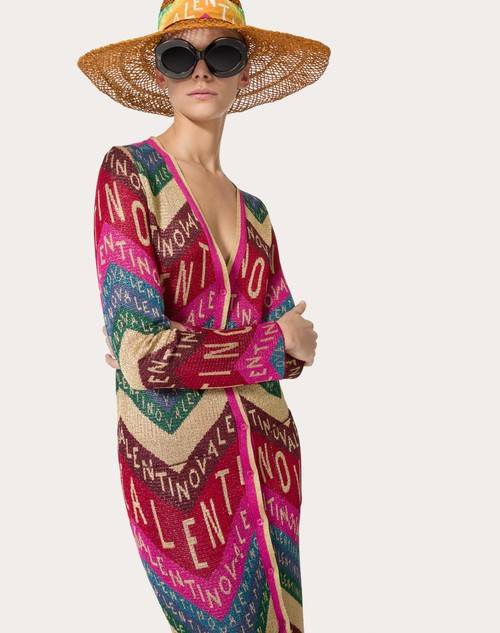 Red Valentino CARDIGAN IN LUREX VALENTINO CHEVRON Spedizione gratuita