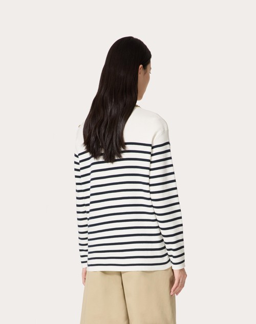 Red Valentino MAGLIA IN COTONE RICAMATA Comprare a buon mercato
