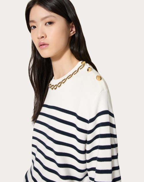 Red Valentino MAGLIA IN COTONE RICAMATA Comprare a buon mercato