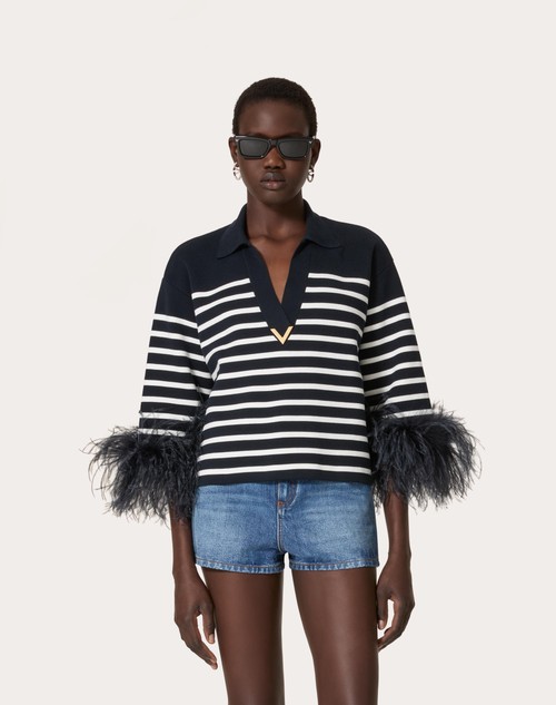 Red Valentino MAGLIA IN COTONE CON PIUME Flash Sale