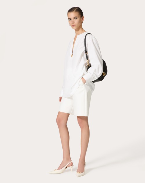 Red Valentino BERMUDA IN LIGHT DOUBLE SPLITTABLE GABARDINE Offerte speciali
