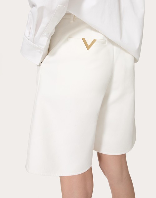 Red Valentino BERMUDA IN LIGHT DOUBLE SPLITTABLE GABARDINE Offerte speciali