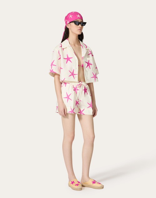 Red Valentino SHORTS IN POPELINE STARFISH Sconti VIP