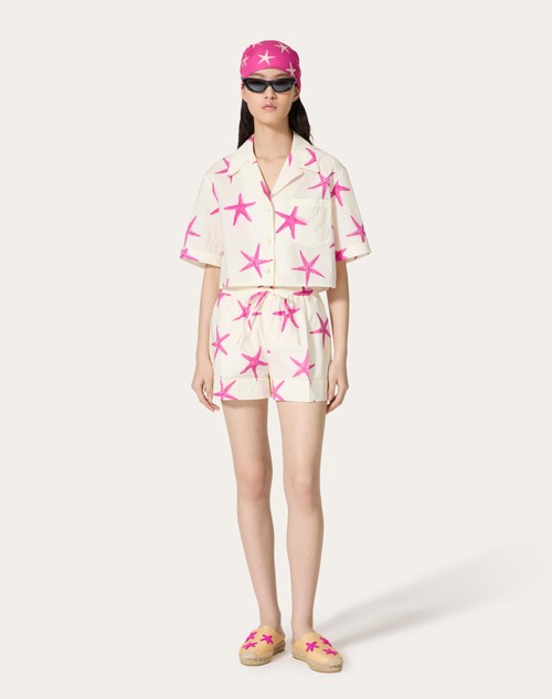 Red Valentino SHORTS IN POPELINE STARFISH Sconti VIP