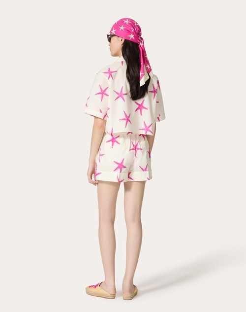 Red Valentino SHORTS IN POPELINE STARFISH Sconti VIP