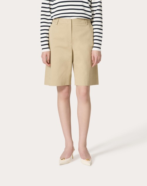 Red Valentino BERMUDA IN DIAGONAL COTTON LINEN Offerta settimanale