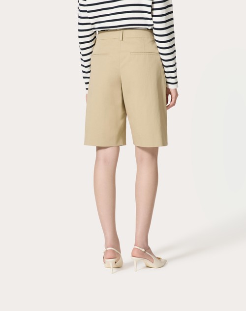Red Valentino BERMUDA IN DIAGONAL COTTON LINEN Offerta settimanale