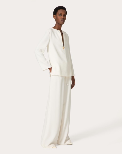 Red Valentino PANTALONI IN CADY COUTURE Promozione temporanea