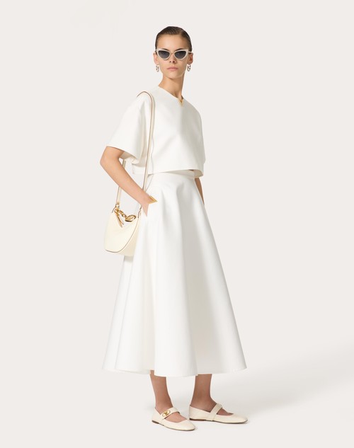 Red Valentino GONNA MIDI IN LIGHT DOUBLE SPLITTABLE GABARDINE Officina