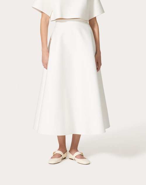 Red Valentino GONNA MIDI IN LIGHT DOUBLE SPLITTABLE GABARDINE Officina
