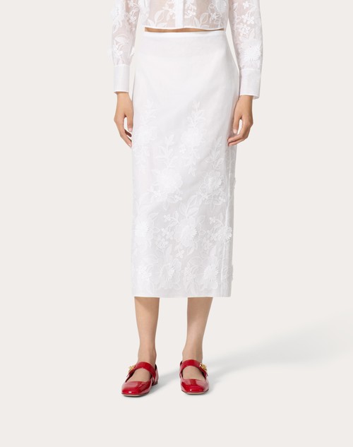 Red Valentino GONNA MIDI IN CAMELLIA ORGANDIS Limitato a 3 giorni