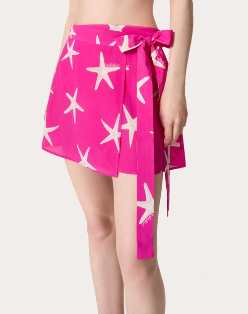 Red Valentino GONNA IN CREPE DE CHINE STARFISH Esporta salva