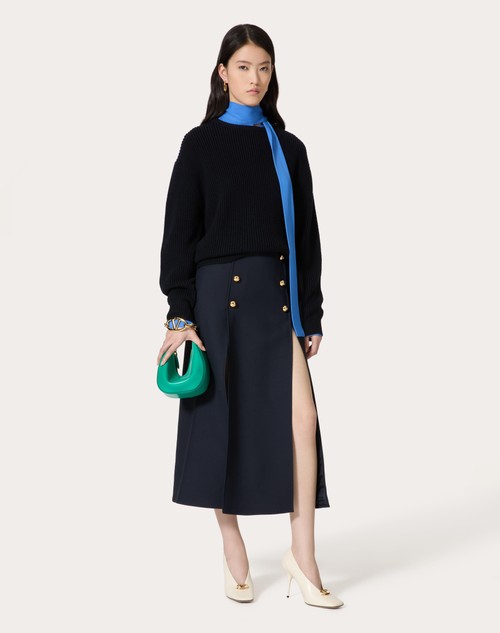 Red Valentino GONNA MIDI IN CREPE COUTURE In vendita