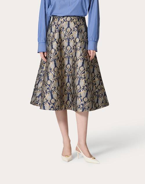 Red Valentino GONNA MIDI IN BROCCATO METAMORPHOS TULIPS Sconti questo mese