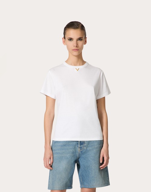 Red Valentino T-SHIRT IN COTTON JERSEY Vendita