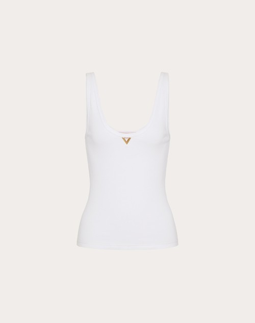Red Valentino TOP IN RIBBED COTTON Spedizione Gratuita