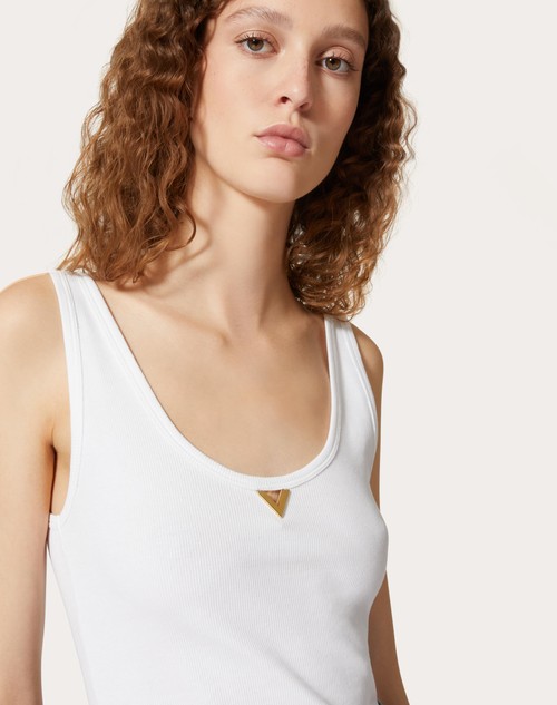 Red Valentino TOP IN RIBBED COTTON Spedizione Gratuita