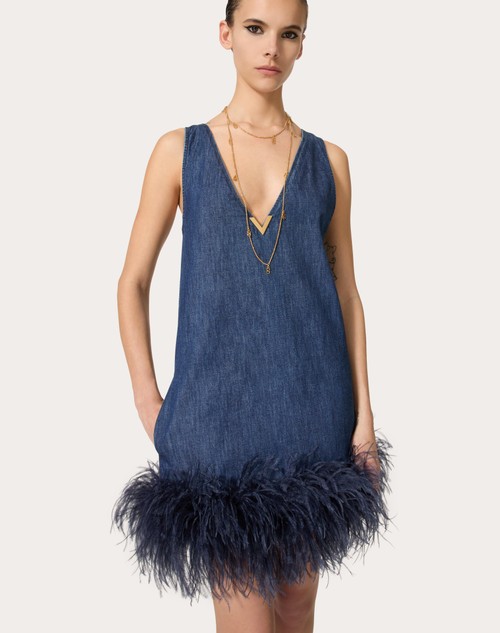Red Valentino ABITO CORTO IN CHAMBRAY DENIM Acquista Ora