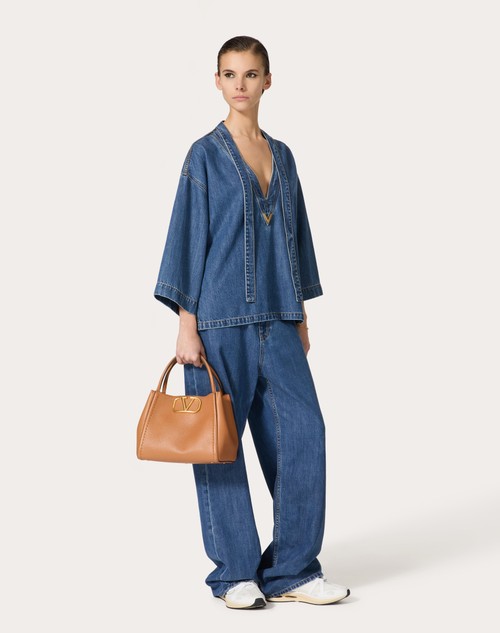 Red Valentino KAFTANO IN DENIM BLU MEDIO Promozione Limitata