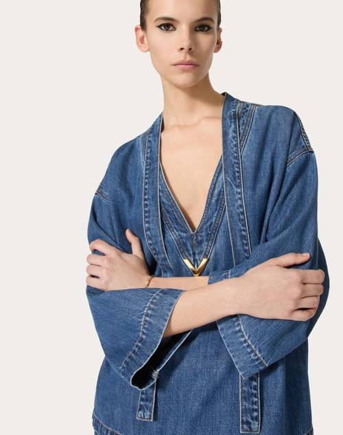 Red Valentino KAFTANO IN DENIM BLU MEDIO Promozione Limitata