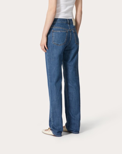 Red Valentino PANTALONI IN DENIM BLU MEDIO Shopping Online