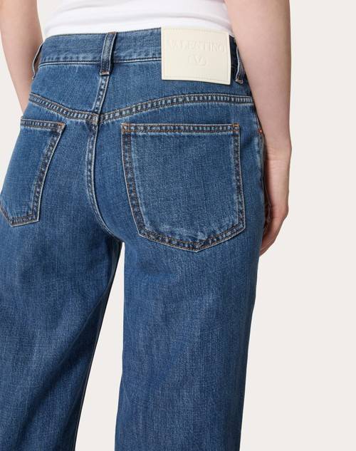 Red Valentino PANTALONI IN DENIM BLU MEDIO Shopping Online