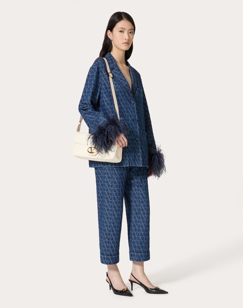 Red Valentino CAMICIA IN DENIM TOILE ICONOGRAPHE MEDIUM BLUE Prezzo Ridotto