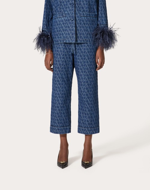 Red Valentino PANTALONI IN DENIM TOILE ICONOGRAPHE MEDIUM BLUE Sottocosto