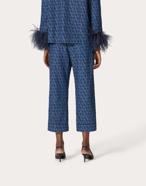 Red Valentino PANTALONI IN DENIM TOILE ICONOGRAPHE MEDIUM BLUE Sottocosto