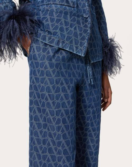 Red Valentino PANTALONI IN DENIM TOILE ICONOGRAPHE MEDIUM BLUE Sottocosto
