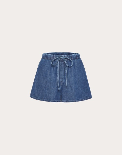 Red Valentino SHORTS IN CHAMBRAY DENIM Novità