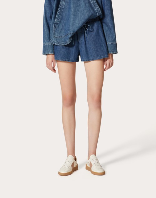 Red Valentino SHORTS IN CHAMBRAY DENIM Novità
