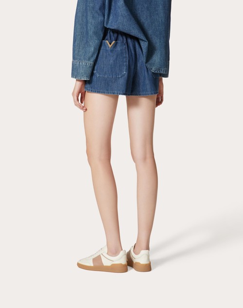 Red Valentino SHORTS IN CHAMBRAY DENIM Novità