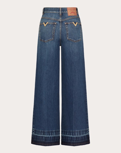 Red Valentino JEANS IN BLUE WASHED DENIM Sconto