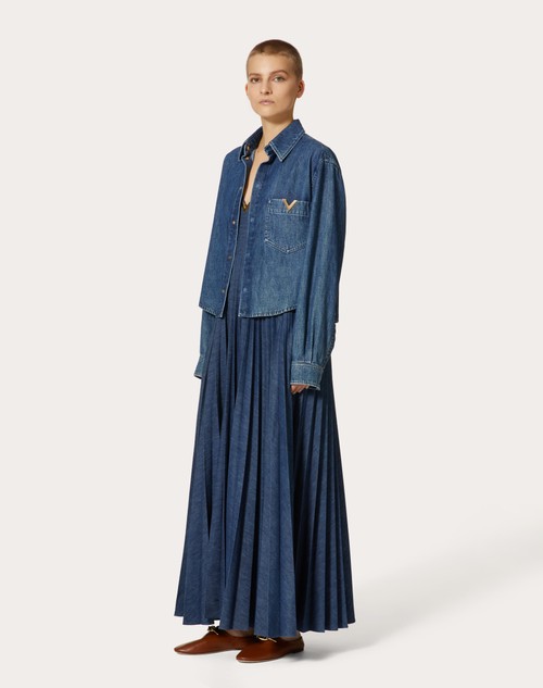 Red Valentino CAMICIA IN CHAMBRAY DENIM In Vendita
