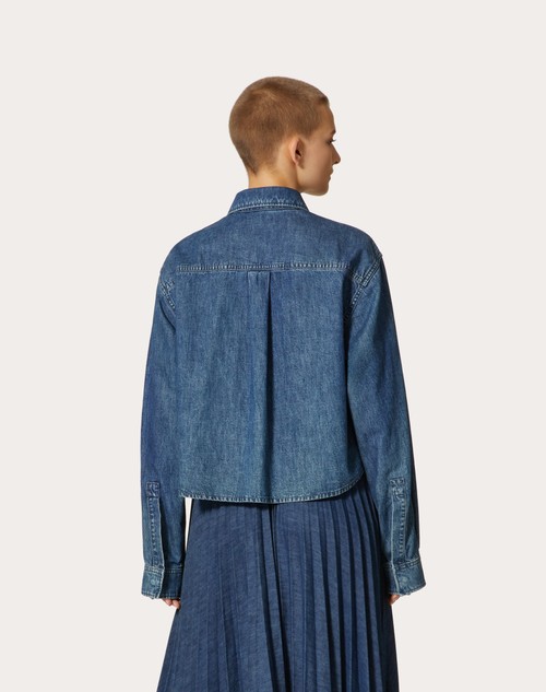 Red Valentino CAMICIA IN CHAMBRAY DENIM In Vendita