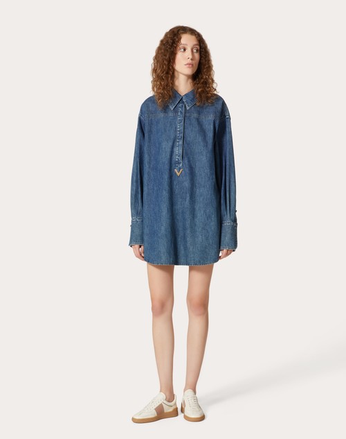 Red Valentino ABITO IN CHAMBRAY DENIM Saldi