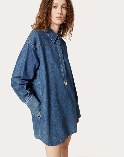 Red Valentino ABITO IN CHAMBRAY DENIM Saldi